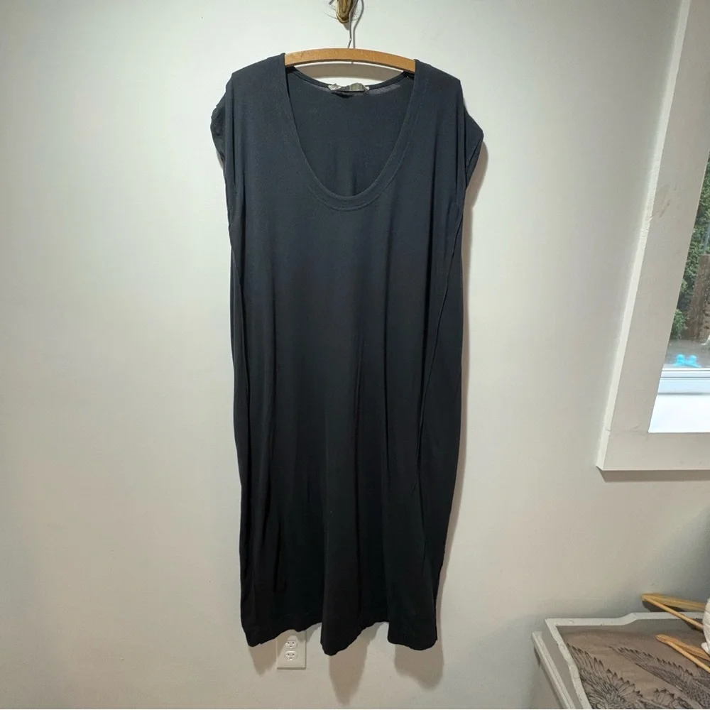Free People Beach Carta Tee Shirt Maxi Dress Black Size Medium Coverup Festival - Picture 2 of 15
